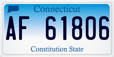CT license plate AF61806