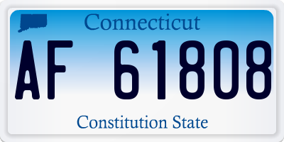 CT license plate AF61808