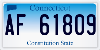 CT license plate AF61809