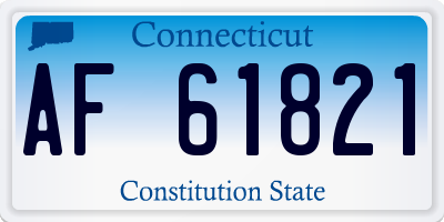 CT license plate AF61821