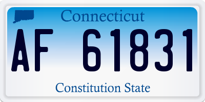 CT license plate AF61831