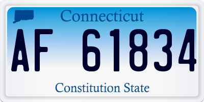 CT license plate AF61834