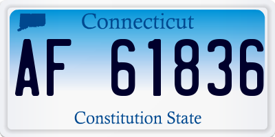CT license plate AF61836