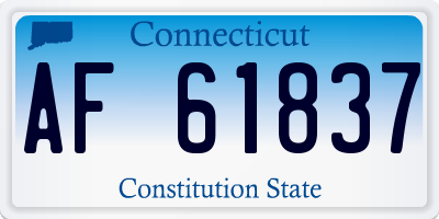 CT license plate AF61837
