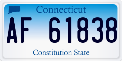 CT license plate AF61838