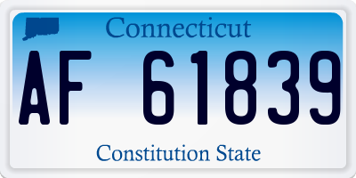 CT license plate AF61839