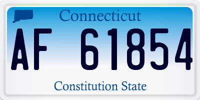 CT license plate AF61854
