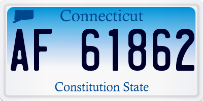 CT license plate AF61862