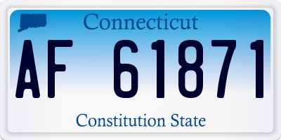 CT license plate AF61871
