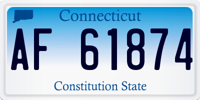 CT license plate AF61874