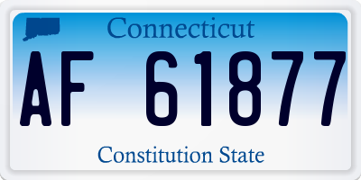 CT license plate AF61877