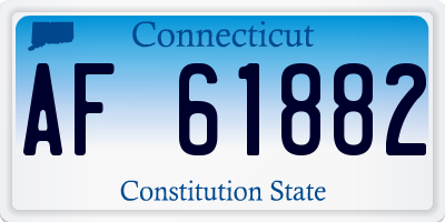 CT license plate AF61882