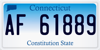 CT license plate AF61889