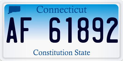 CT license plate AF61892