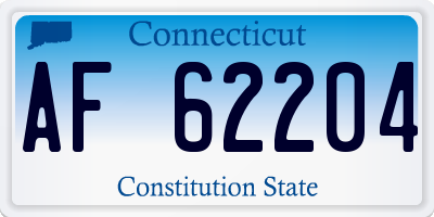 CT license plate AF62204