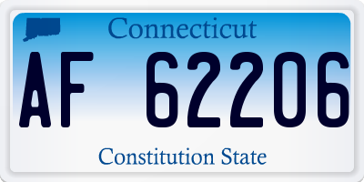 CT license plate AF62206