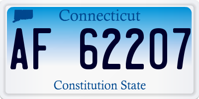 CT license plate AF62207
