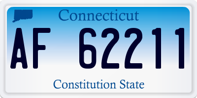 CT license plate AF62211