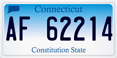 CT license plate AF62214