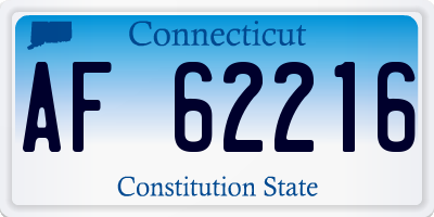 CT license plate AF62216