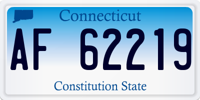 CT license plate AF62219