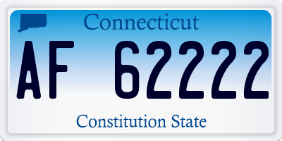CT license plate AF62222