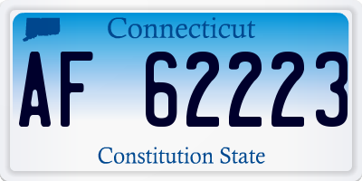 CT license plate AF62223