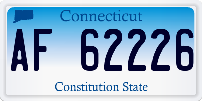 CT license plate AF62226
