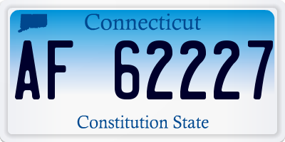 CT license plate AF62227