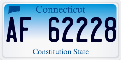 CT license plate AF62228