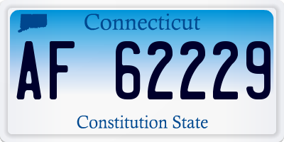 CT license plate AF62229