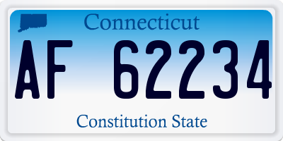 CT license plate AF62234