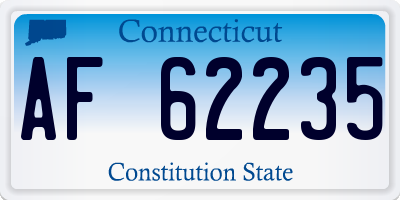 CT license plate AF62235