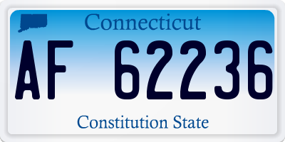 CT license plate AF62236