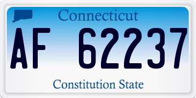 CT license plate AF62237