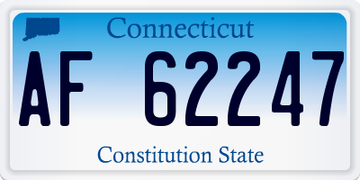 CT license plate AF62247