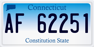 CT license plate AF62251