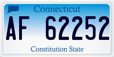 CT license plate AF62252