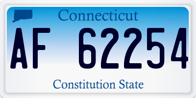CT license plate AF62254