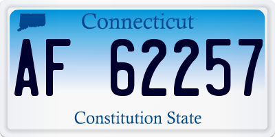 CT license plate AF62257