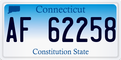 CT license plate AF62258