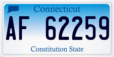 CT license plate AF62259