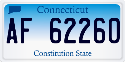 CT license plate AF62260