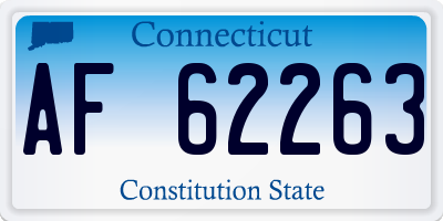 CT license plate AF62263