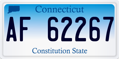 CT license plate AF62267
