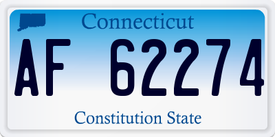 CT license plate AF62274