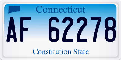 CT license plate AF62278