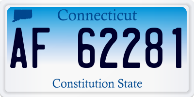 CT license plate AF62281