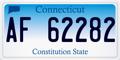 CT license plate AF62282