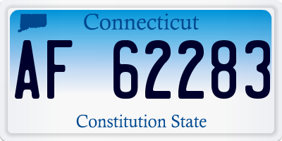CT license plate AF62283
